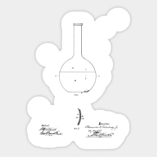 Chemical Flask Vintage Patent Hand Drawing Sticker